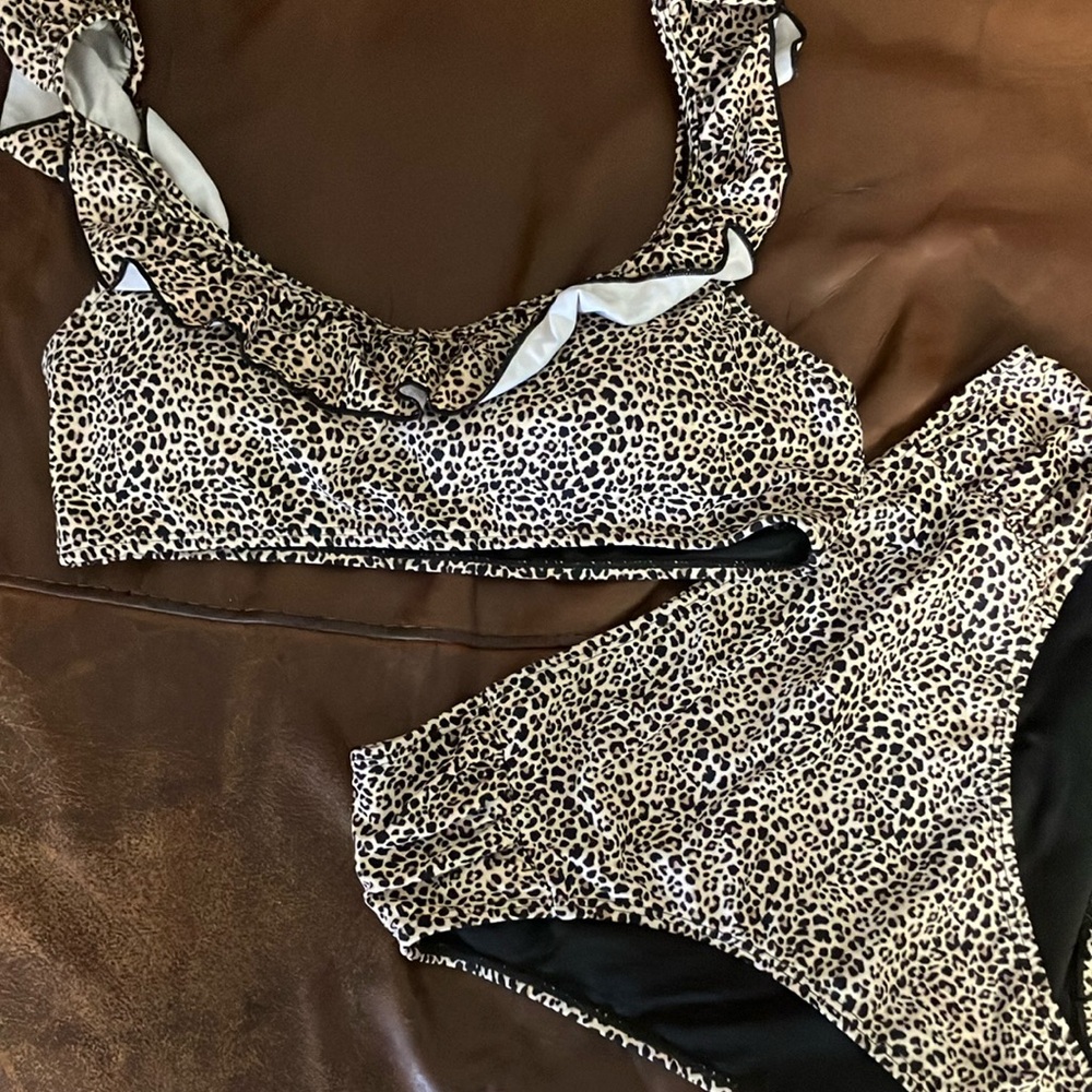 Leopard Print One Piece Swimsuit